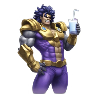 Star platinum drinking thick milk sticker