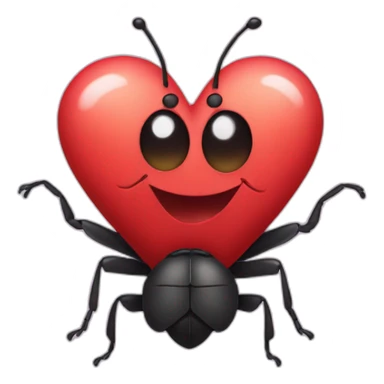 bug with a heart love sticker