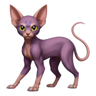 Swoobat-Noibat-Sphynx-Lykoi-fusion, full body sticker