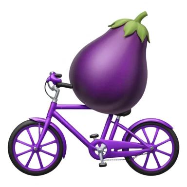 eggplant riding a bike  sticker