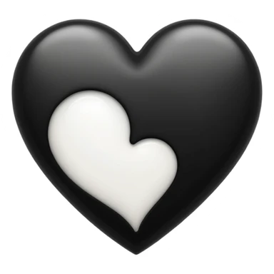 half black half white heart emoji sticker