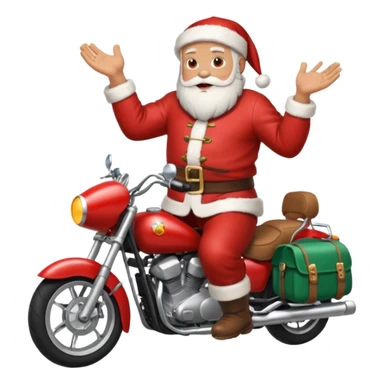 Put a jacket shirtless Santa on a motorcycle  sticker