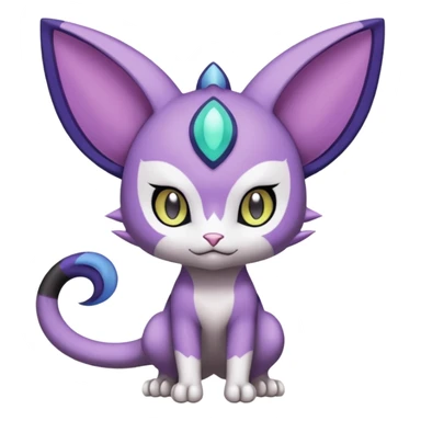 Meloetta-Purrloin-Noibat-Gatomon-Trico-Pokémon-Digimon-Fakémon-fusion-hybrid-creature sticker