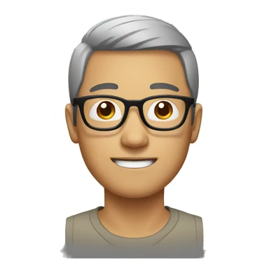 asian man wearing glasses sticker