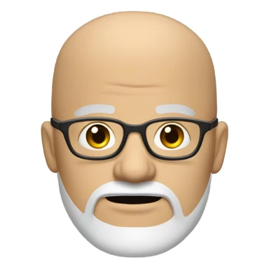 Mean looking Bald man white goatee beard black eyes and glasses  sticker