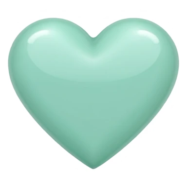 mint colored heart sticker