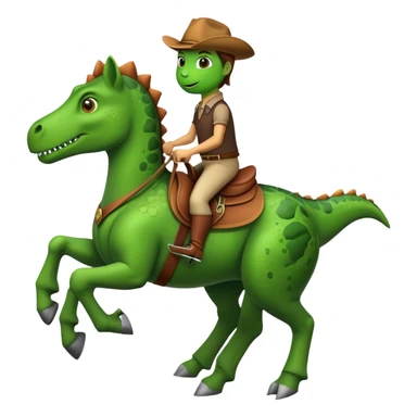 Dinosaur riding a horse sticker