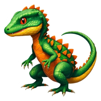 Salandit-Treecko-Kecleon-Fakémon-Pokémon-hybrid-creature (full body)  sticker