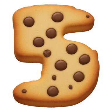 a cookie shaped like the letter T sticker
