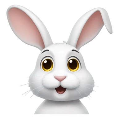 A rabbit looking at the wind blow sticker