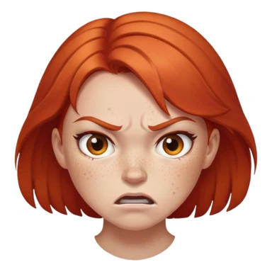 Red head angry girl sticker