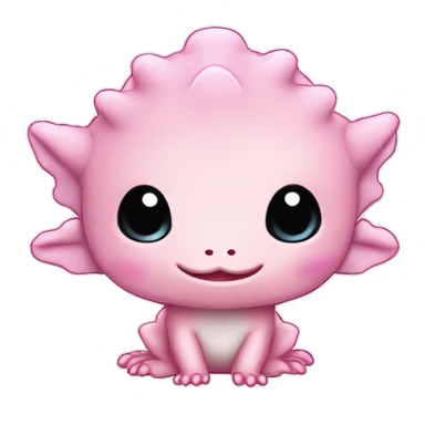 aesthetic pink cute axolotl stitch chibi high detailed sticker