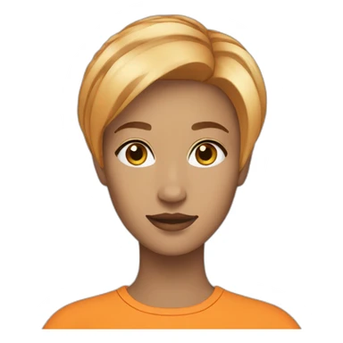 women-medium-short-hair-with-orange-cat sticker