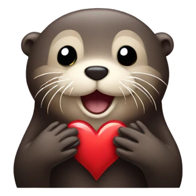 sea otter showing heart sign with hands sticker