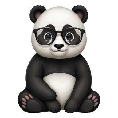 panda sit alone with glasses full body sticker