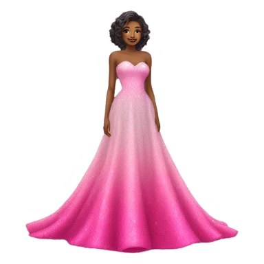 Hot pink glitter wedding dress ombre  sticker