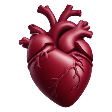 Burgundy anatomical heart  sticker