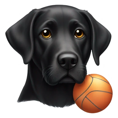 Black lab with a toy ball sticker