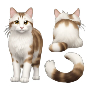 Norwayjan Forest cat white brown sticker