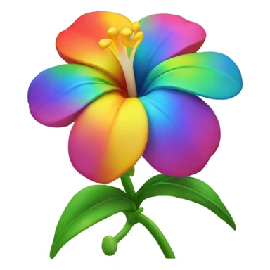 Rainbow Hawaiian flower  sticker