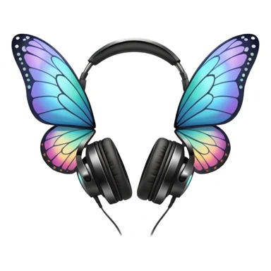 headpones with butterfly wings sticker