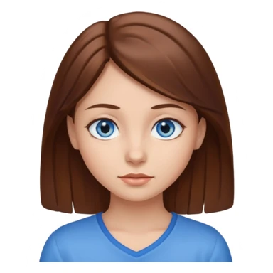 Girl with blue eyes and Brown hair sticker