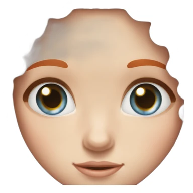 Pale freckly Girl with long curly red hair and blue eyes sticker