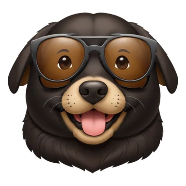 Black lab dog wearing sunglasses sticker