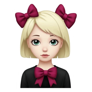 heart with a velvet bow, emo sticker