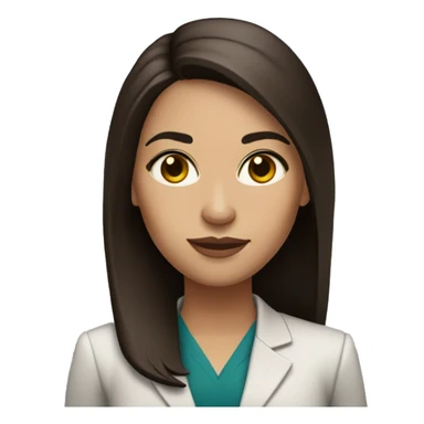 Lawyer light skin woman with dark long brown straight hair and dark brown eyes  sticker