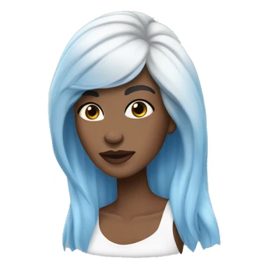 Vanessa Carlysle with blue skin and white hair color  sticker