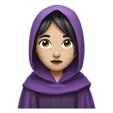 sad emo with purple eyes short dark hair wearing robes sticker