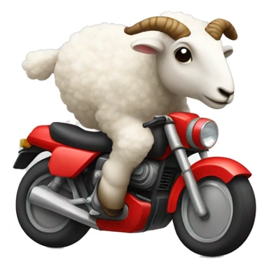 Un mouton sur moto sticker