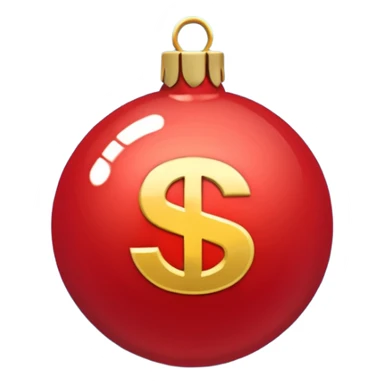 red Christmas ball with logo "S" sticker