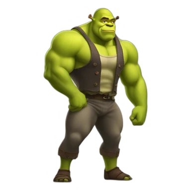 Shrek doing a standing bodybuilding pose sticker