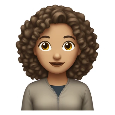 brunette girl with light skin and curly hair  sticker