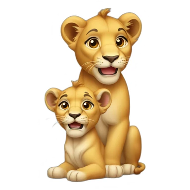 Two lion cubs sticker