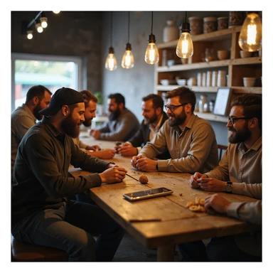 group of indian customers in a shop sticker
