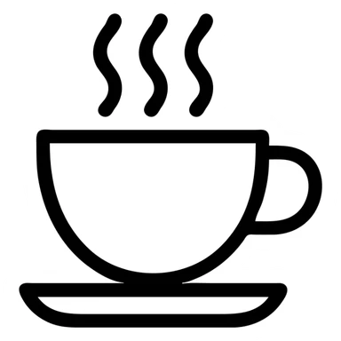 cup of coffee, simple icon style, clean lines, minimal details, suitable for app or website icon sticker