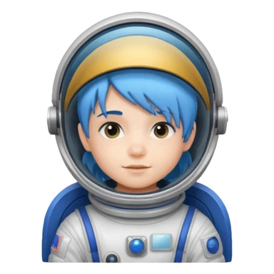 kid astronaut with blue hair sticker