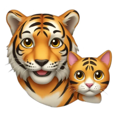 tiger and cat sticker