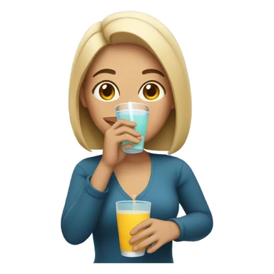 Woman taking a drink sticker
