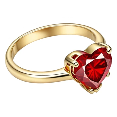 Red Diamond heart gold ring sticker
