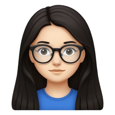 ragazzina di 16 anni mora capelli lunghi con occhiali neri sticker