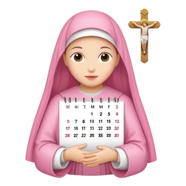 make a catholic calendar with very girly pink tones, but simple. sticker