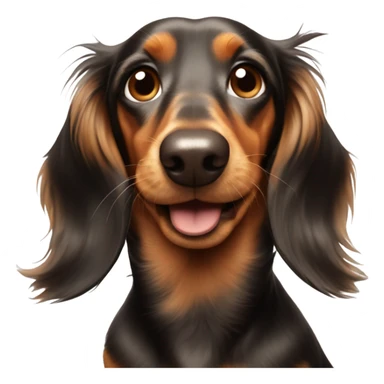 Long hair dachshund sending kisses sticker