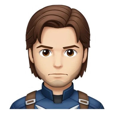 bucky barnes portrait marvel, brown hair from captain america: civil war sticker