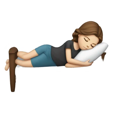 White girl with brown hair sleeping sticker