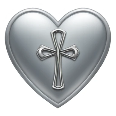 Silver heart shape with ankh in the center sticker