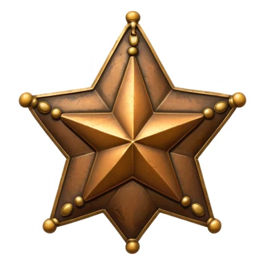 sheriff's star badge rustic bronze vintage look no text sticker